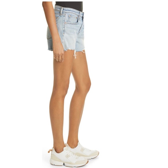 Rag & Bone Stella Dre High Waisted Light Wash Cut Off Denim Jean Shorts Size 32 - Picture 4 of 15